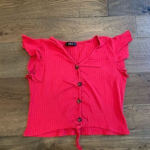 SHEIN Button Down Crop Top